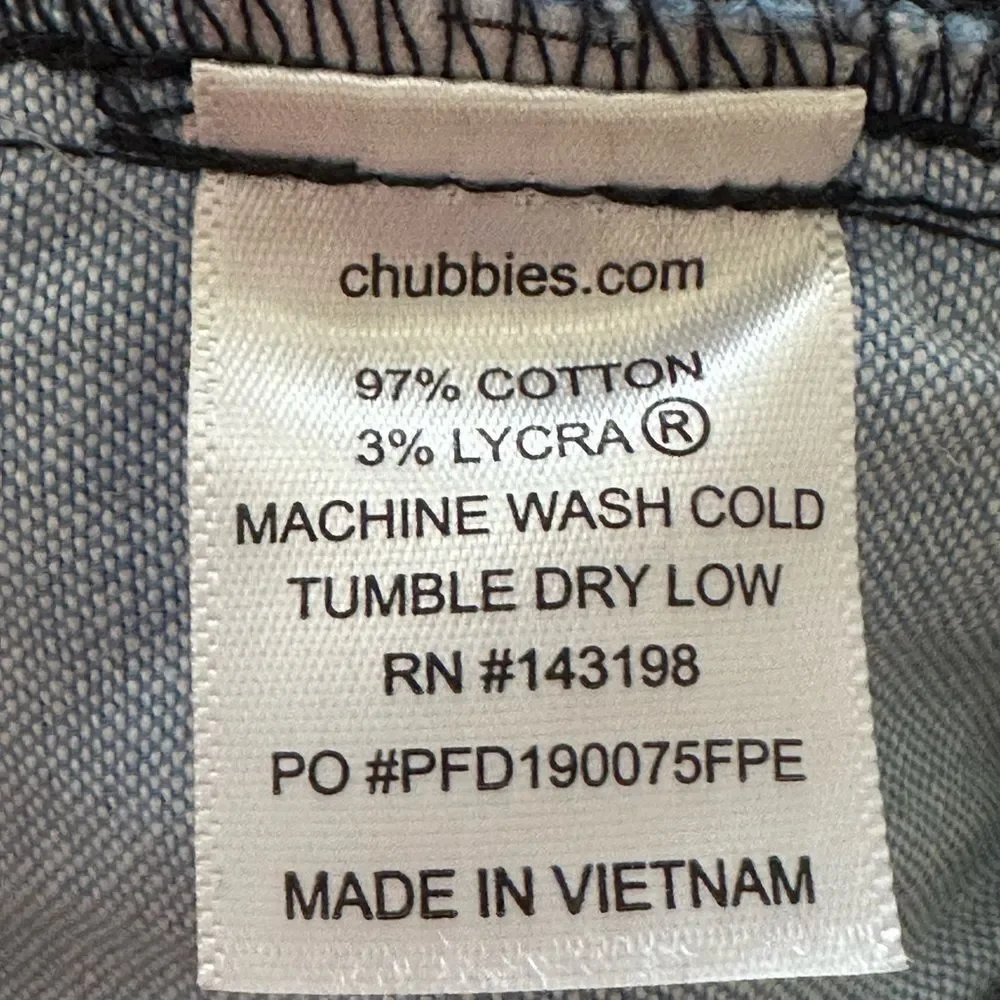 Chubbies Men’s Armada Casual Navy Blue Shorts 7” Seam Size 40